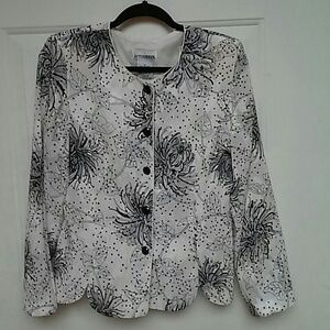 Black/White Jacket with Black Sequin